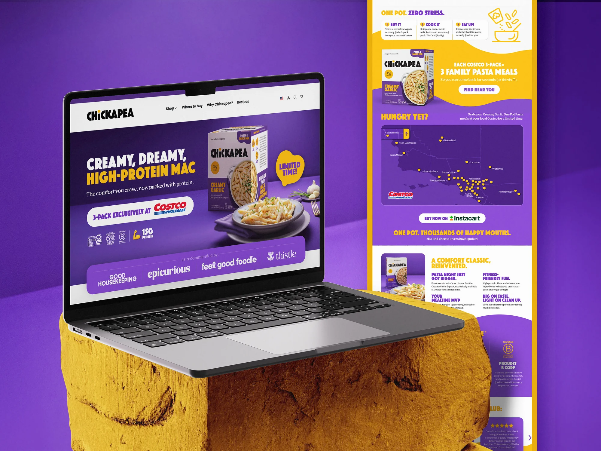 Costco LA Landing Page for Pasta Brand