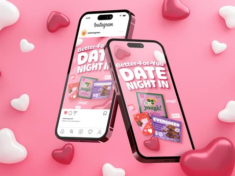 Valentines Date Night Social Post for Frozen Waffle Brand
