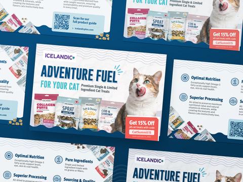 Cat Treat Trade Ad for Premium Pet Treat Brand