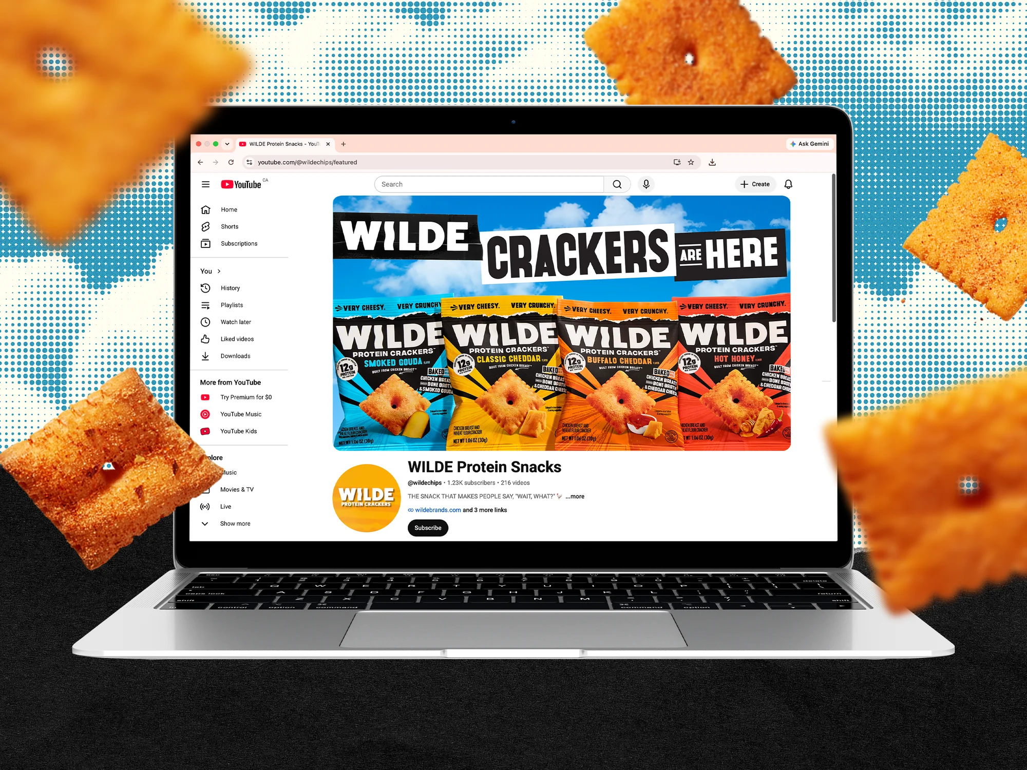 YouTube Channel Banner for Protein Cracker Brand