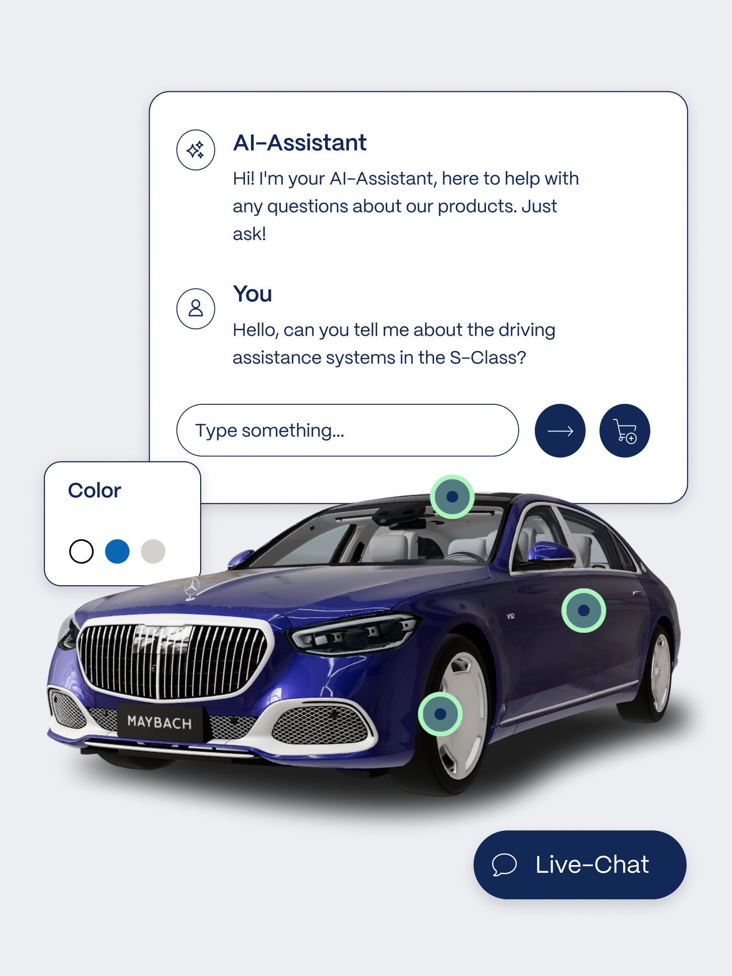 Chat-Dialog mit Maybach-Automobil