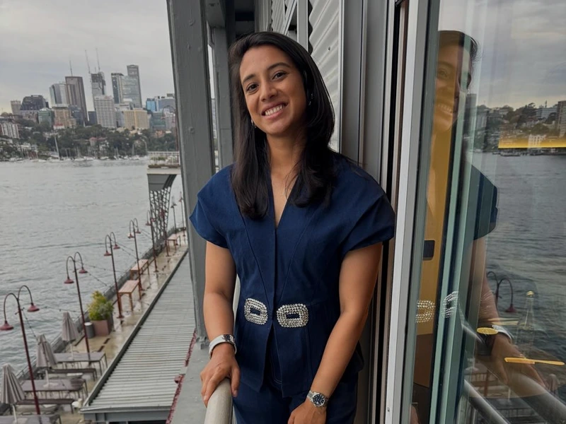 Smriti Mandhana, American Express styled by Vanshika Jain