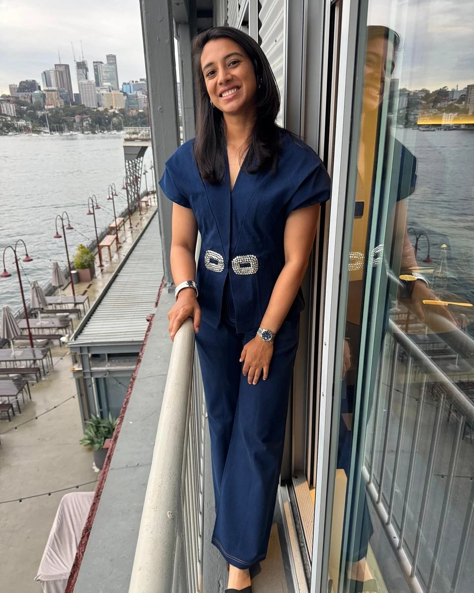 Smriti Mandhana, American Express styled by Vanshika Jain