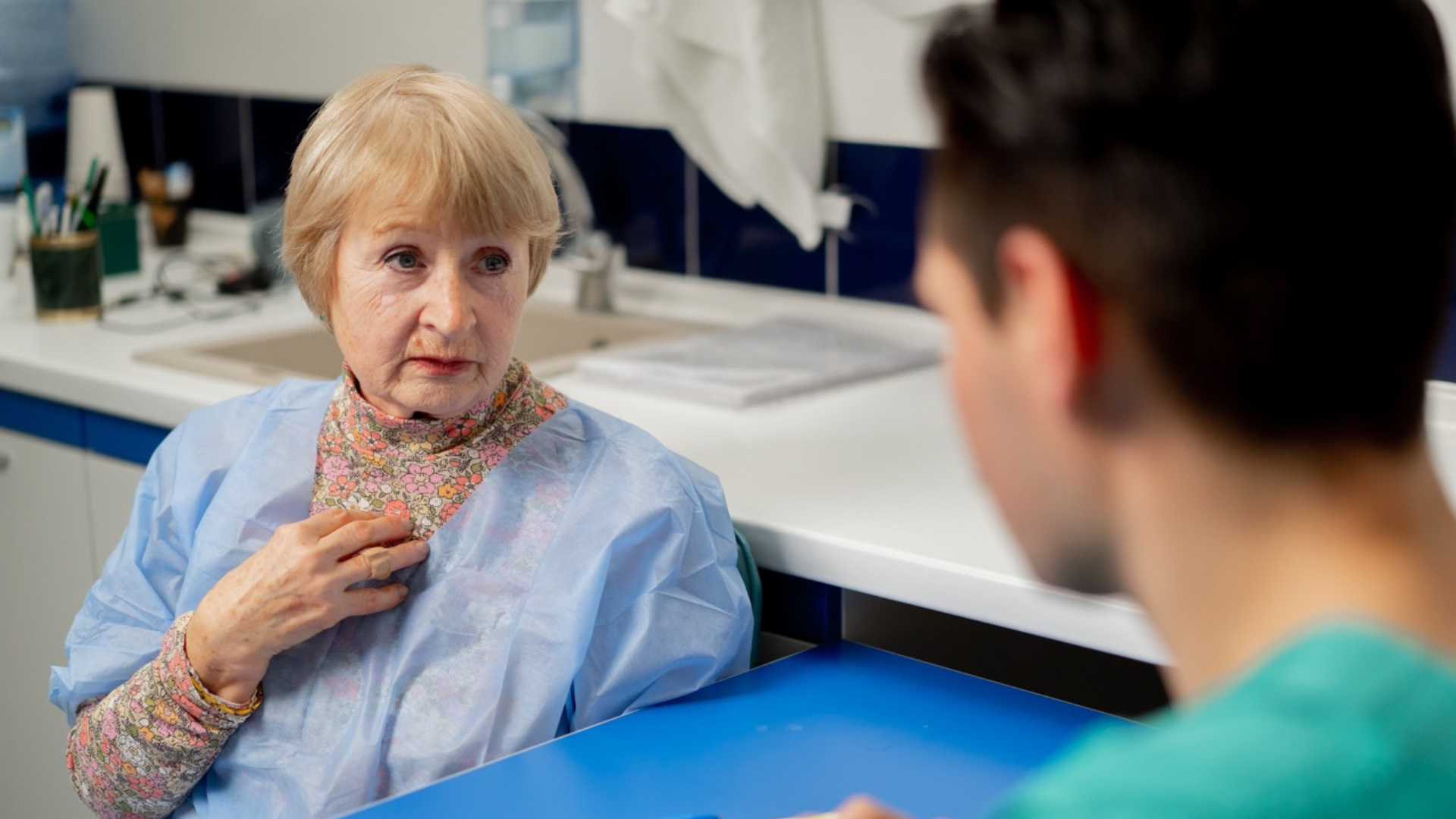 Patient speaking to HCP