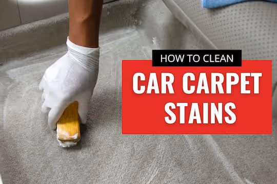 How to Clean Car Carpet Stains - Hand scrubbing the carpets