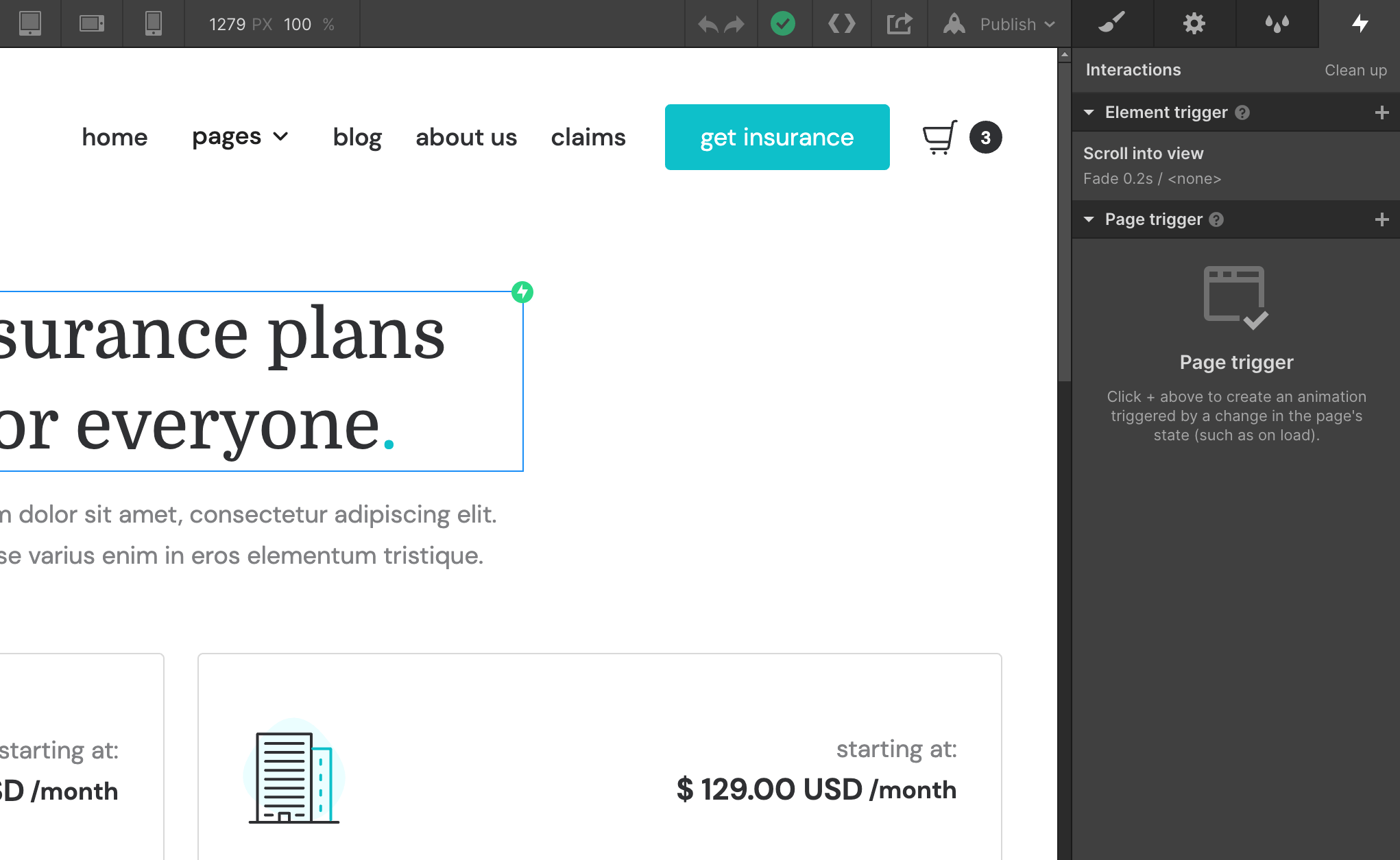 Animations - Care Webflow Template