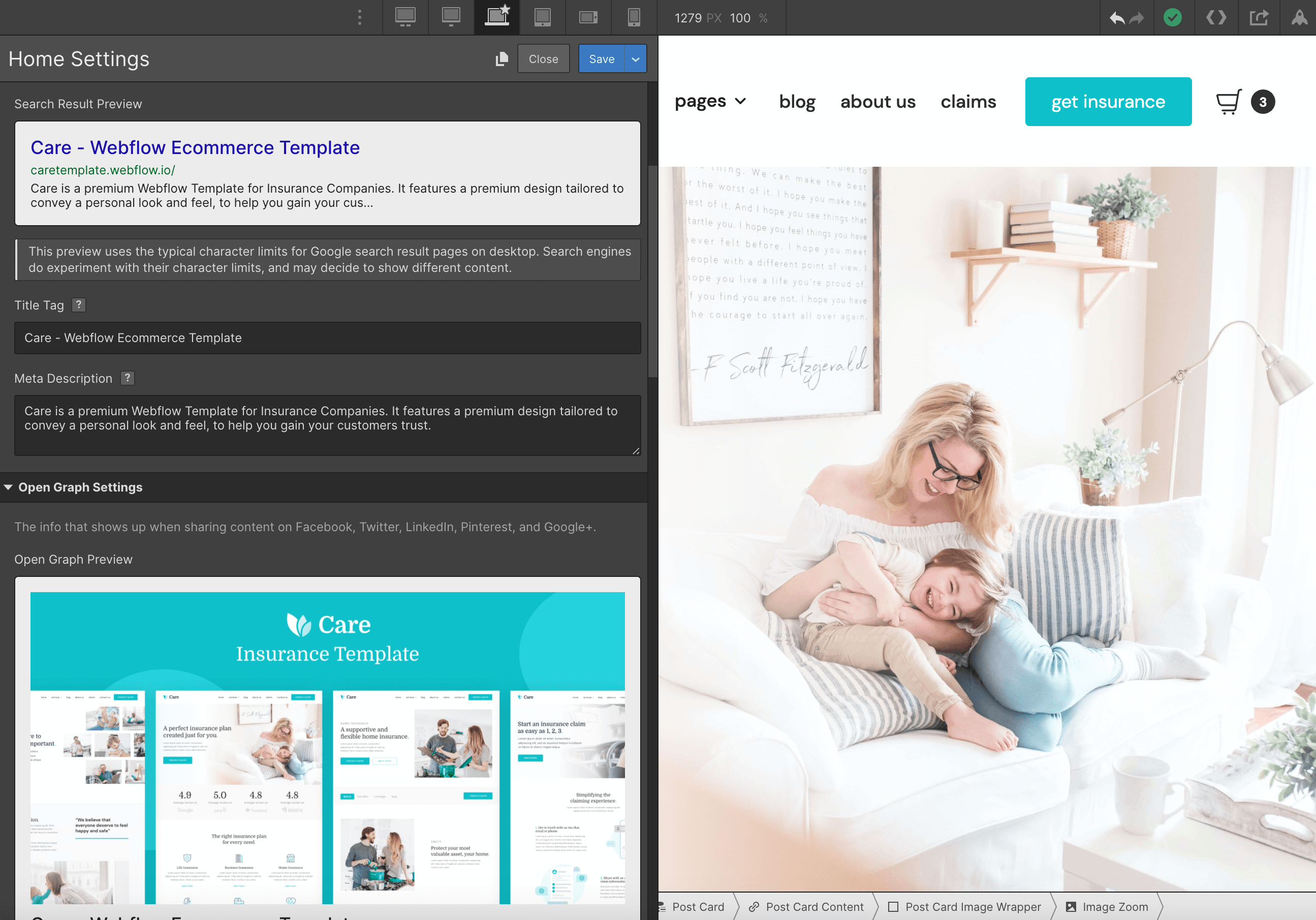 SEO - Care Webflow Template
