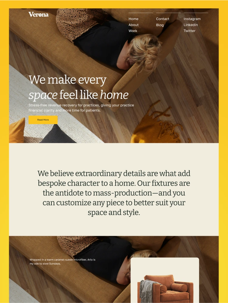New and modern Webflow template for interior design and portfolio for everyone who want a high performing and converting design. Get it now!