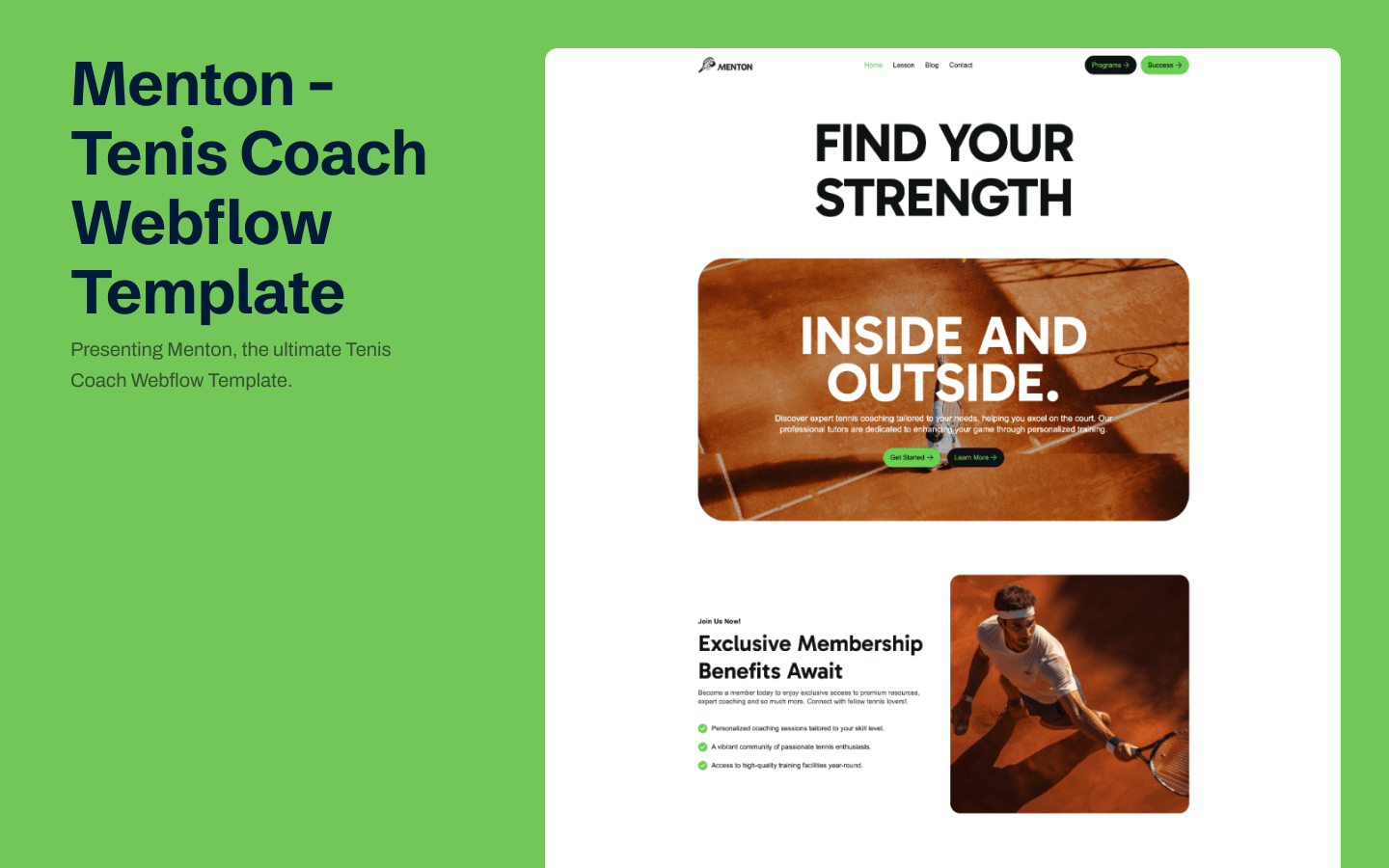 Menton - Premium Webflow Template - Schönheit und Wellness Website Template
