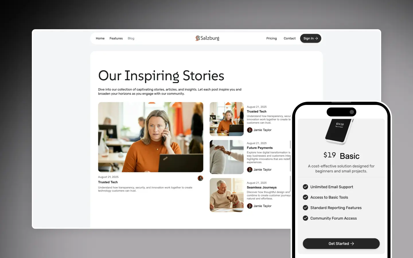 Salzburg - Creative Technologie Website Templates. Made by Wedoflow.com