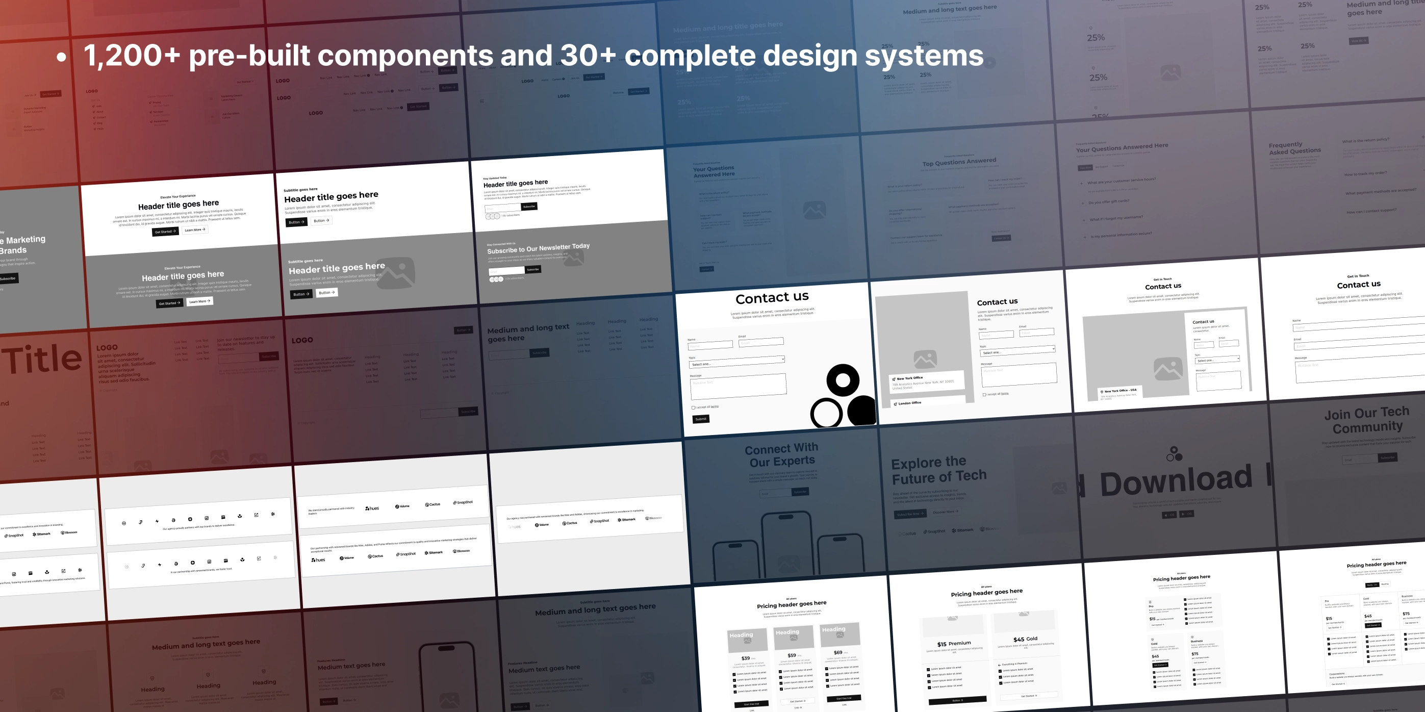Wireframe component library from Modulify