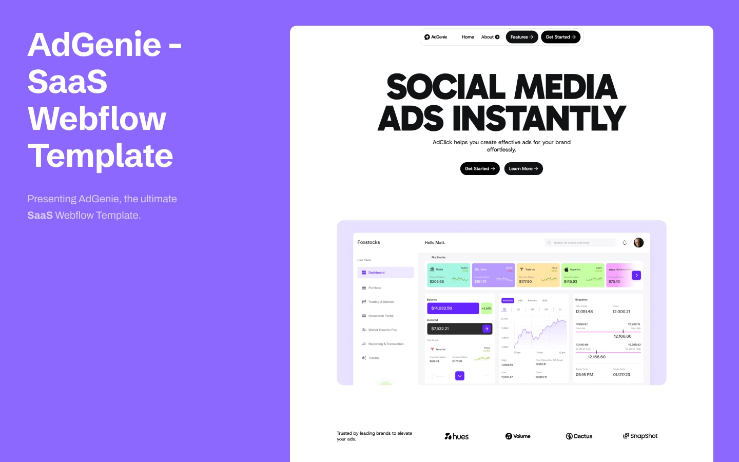 AdGenie - Premium Webflow Template - Business Website Template
