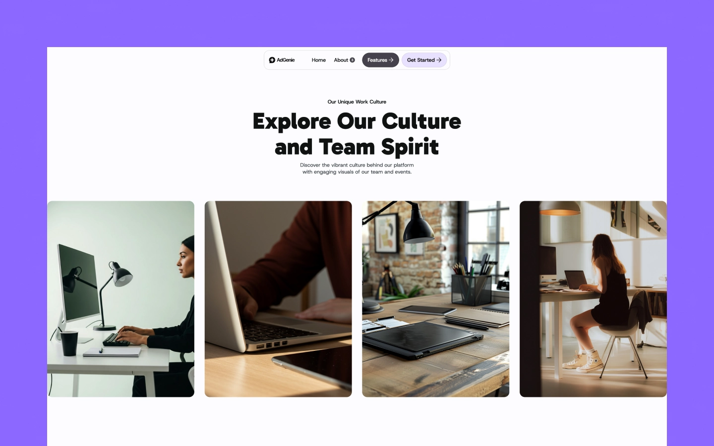 AdGenie - SaaS Webflow Template. Business Category.