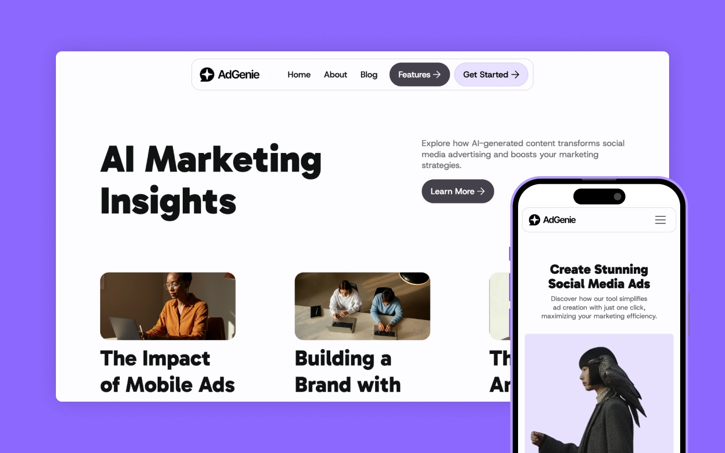 AdGenie - Creative Business Website Templates. Made by Wedoflow.com