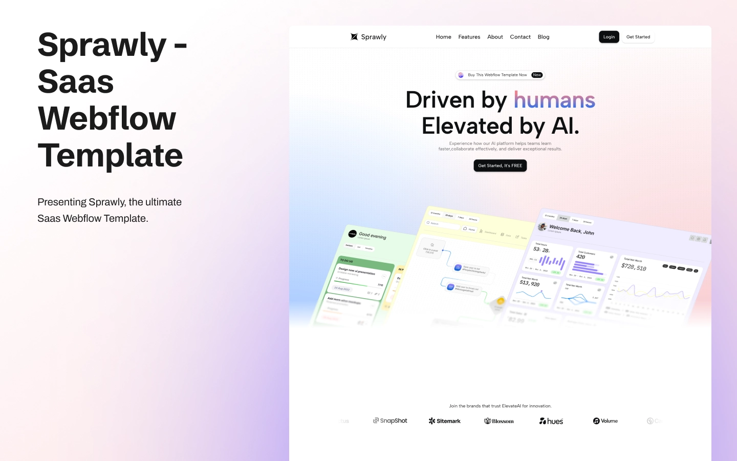 Sprawly - Premium Webflow Template - Technology / SaaS Website Template