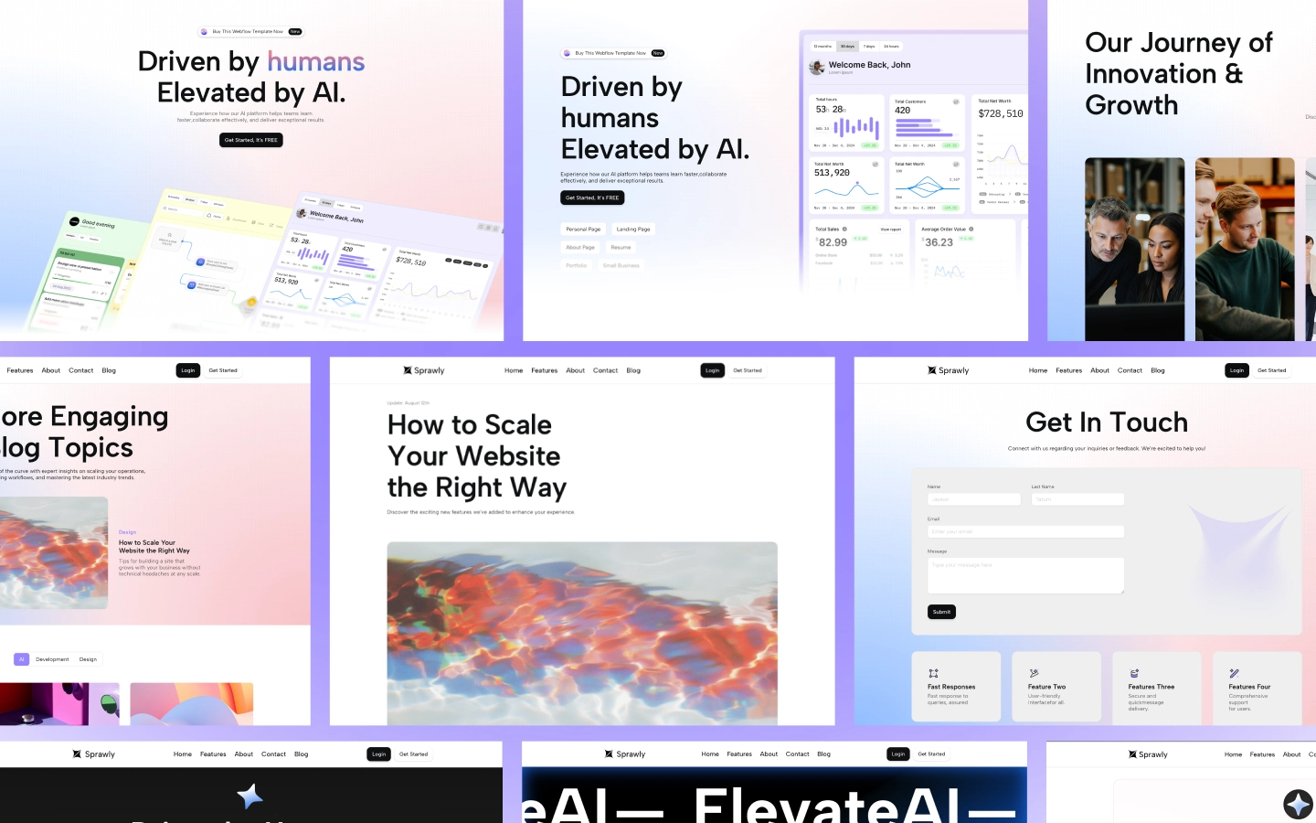Sprawly - Technology Website Template made in Webflow, crafted with love by www.wedoflow.com
