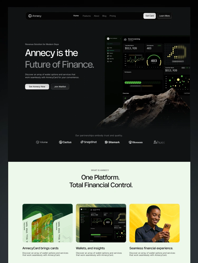 Webflow template for finance agencies, build with Modulify