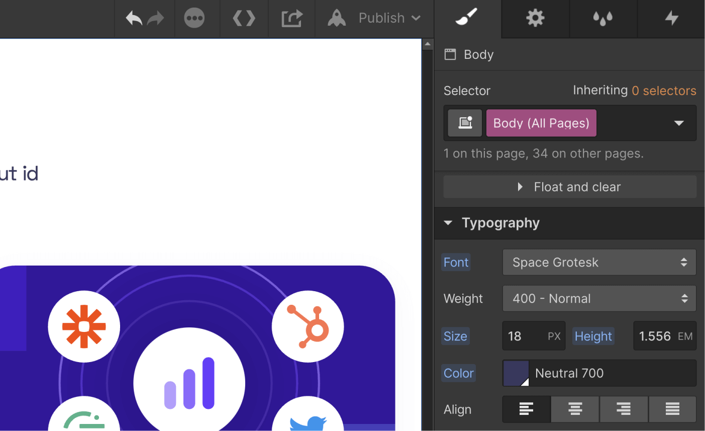 Fonctionnalités de personnalisation Webflow pour les modèles