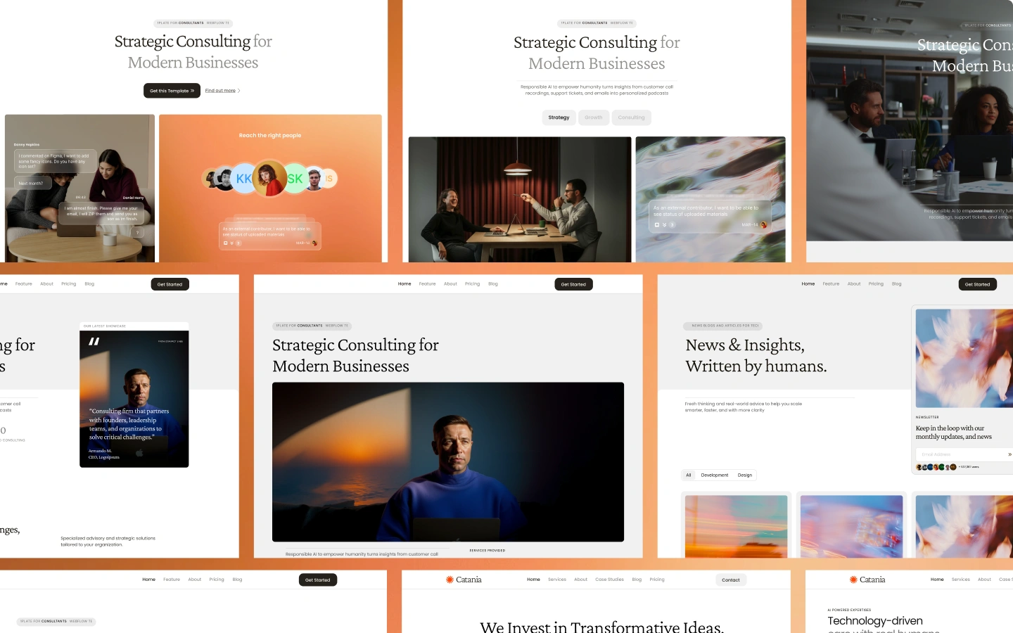 Catania - Consulting Website Template made in Webflow, crafted with love by www.wedoflow.com