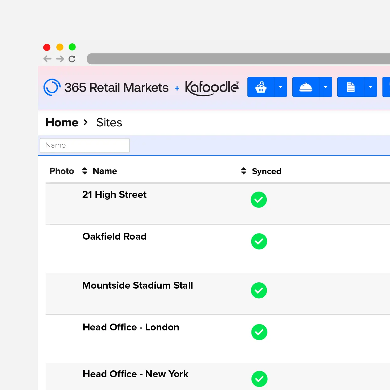 Kafoodle multi-site allergen management for sites, wards, schools, venues and stores.