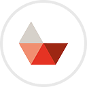 An icon with a red shape on it.