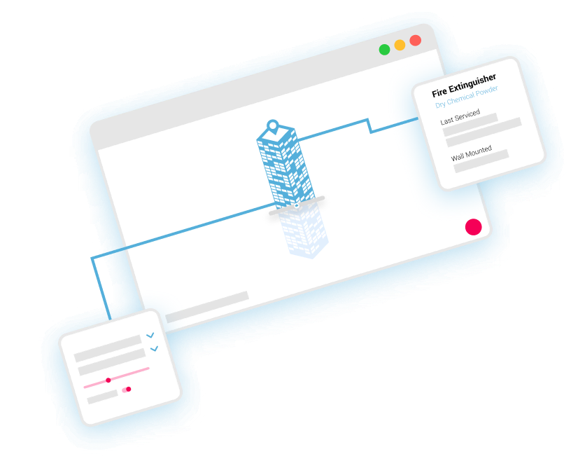 A screen with a picture of a tower on it.