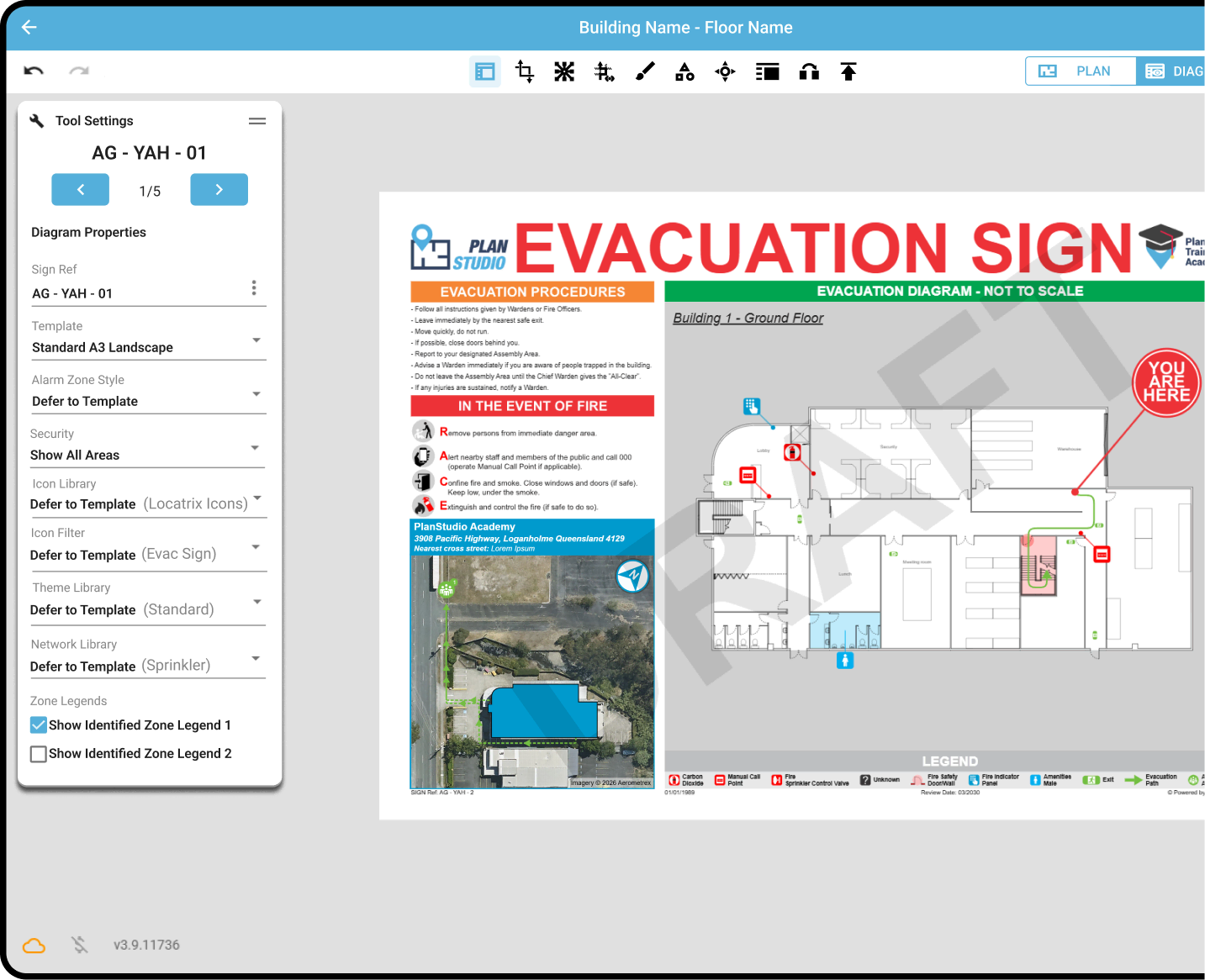 A screenshot of the PlanStudio interface.