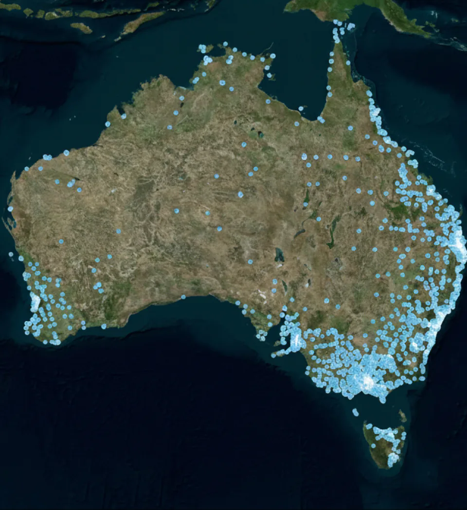 A map of Australia.