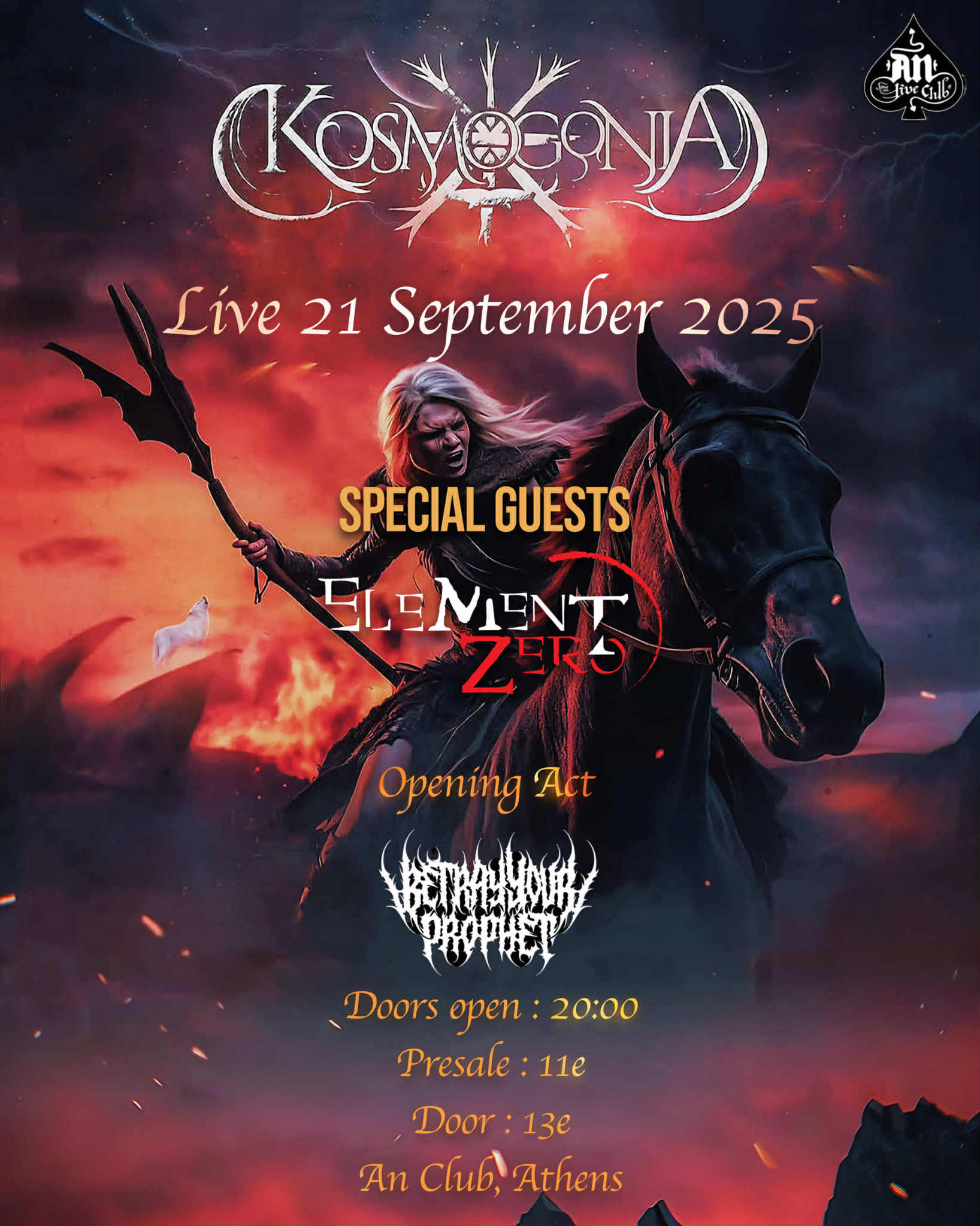 KOSMOGONIA | Special Guests: Element Zero | Opening Act: Betray Your Prophet