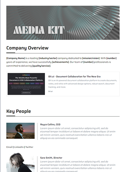 Best Media Kit Template