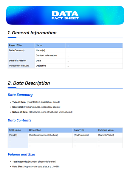 Data Fact Sheet by bit.ai