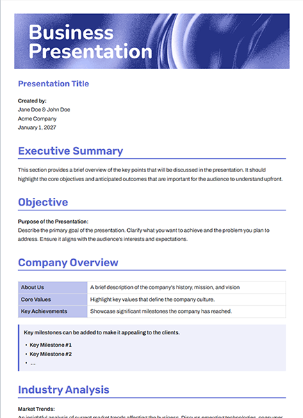 Business Presentation by bit.ai