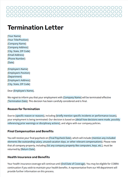 Termination Letter by bit.ai