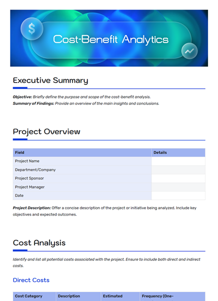 Cost-Benefit Analysis by bit.ai