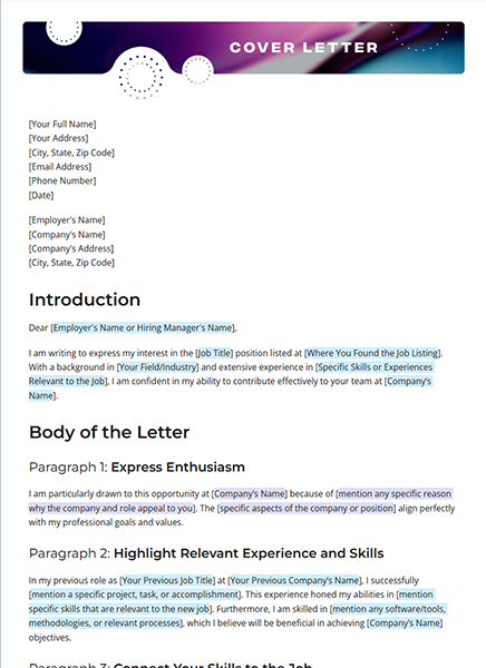 Cover Letter by bit.ai