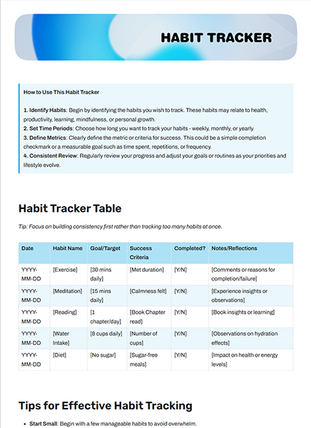 Habit Tracker by bit.ai