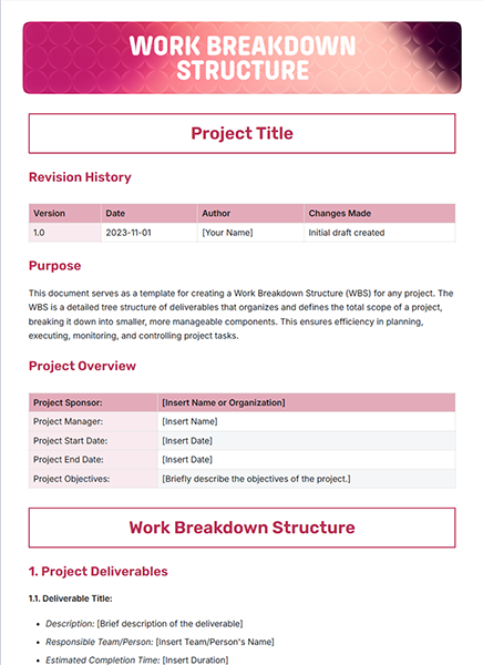 Work Breakdown by bit.ai