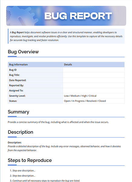 Bug Report by bit.ai