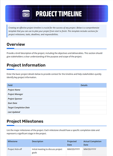 Project Timeline by bit.ai