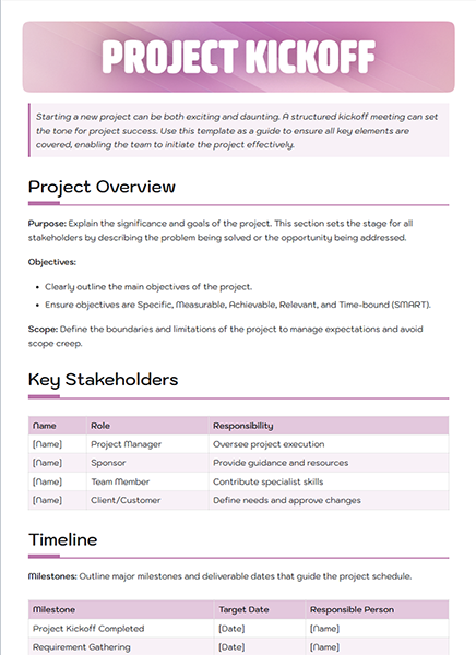 Project Kickoff by bit.ai