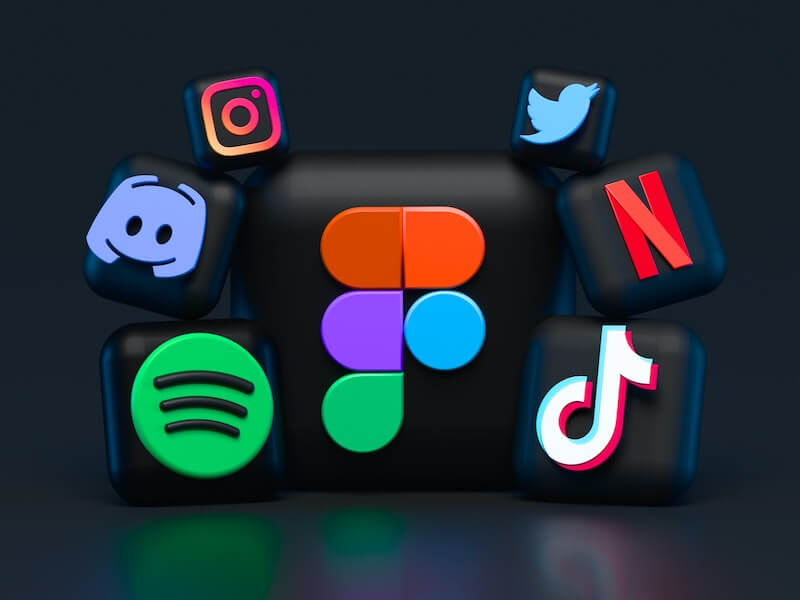 Social media channels and Figma icons