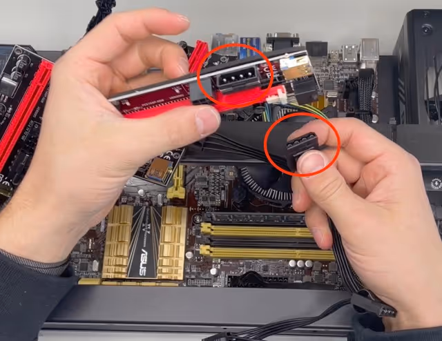 GPU-Riser Verkabelung