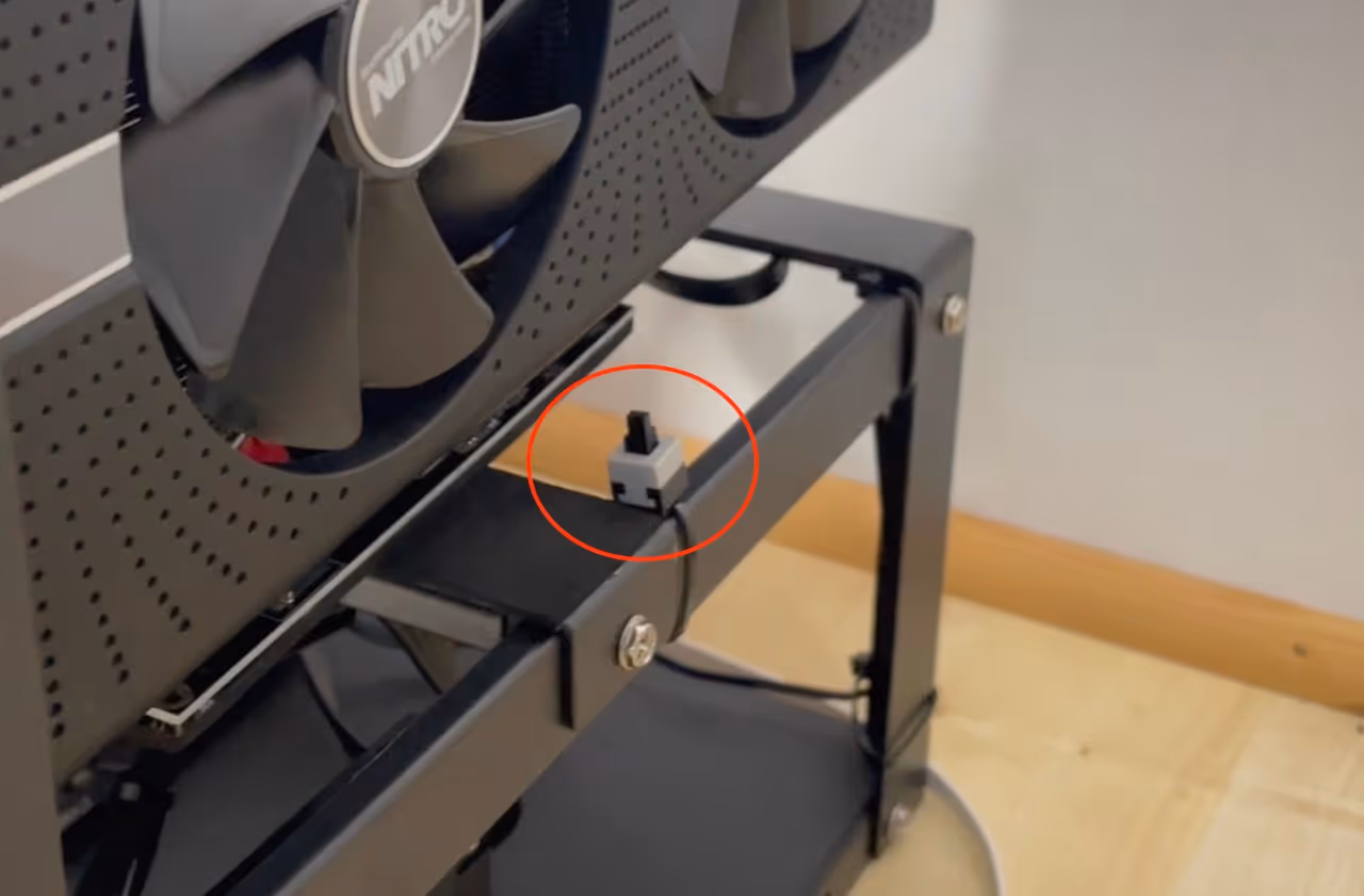 Startknopf Powerbutton Mining Rig