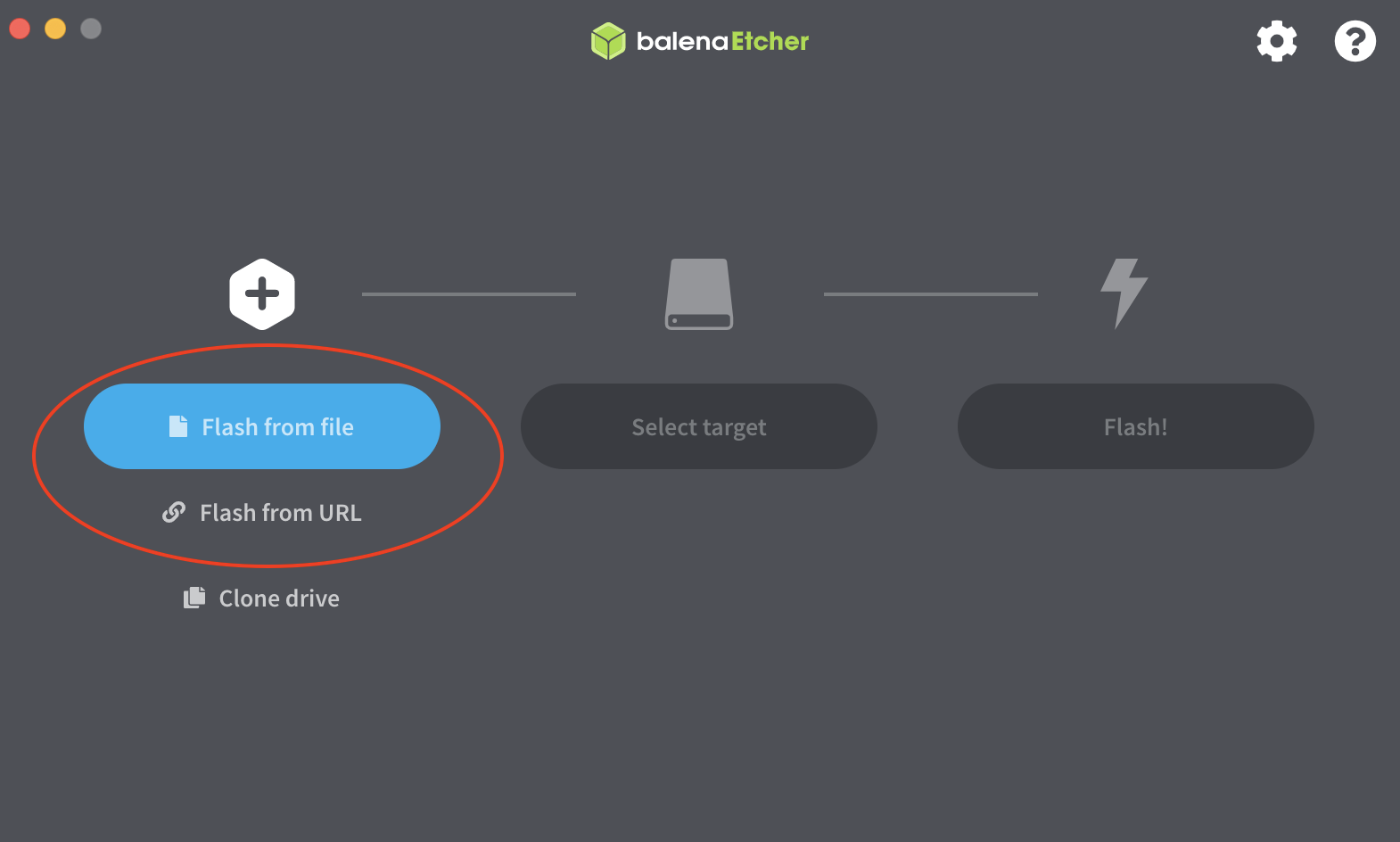 BalenaEtcher software interface: "Flash from file" button highlighted - Cryptohall24