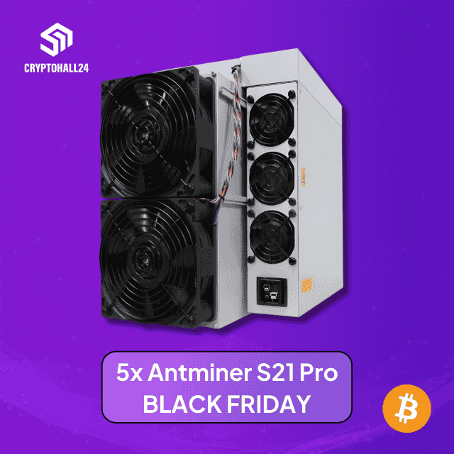 5x Bitmain Antminer S21 Pro - 234 TH/s Bitcoin Miner BTC Mining