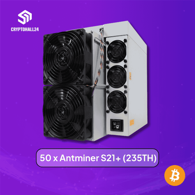 50x Bitmain Antminer S21+ - 235 TH/s Bitcoin Miner BTC Mining