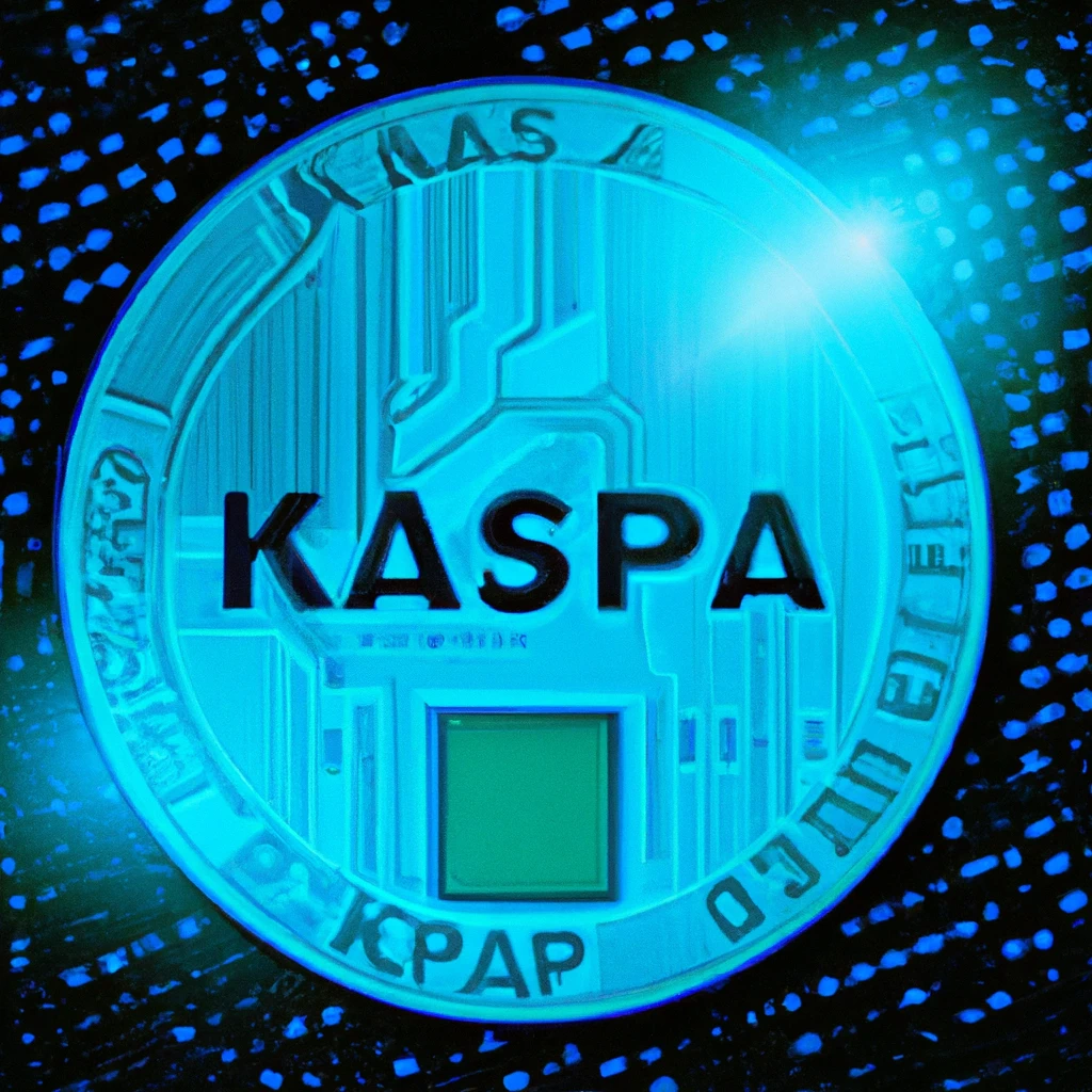 Kaspa (KAS) cryptocurrency: coin with circuit pattern - Cryptohall24