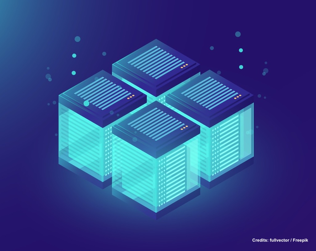 Serverracks im Rechenzentrum, isometrische Illustration: Symbolbild Mining-Hosting - Cryptohall24