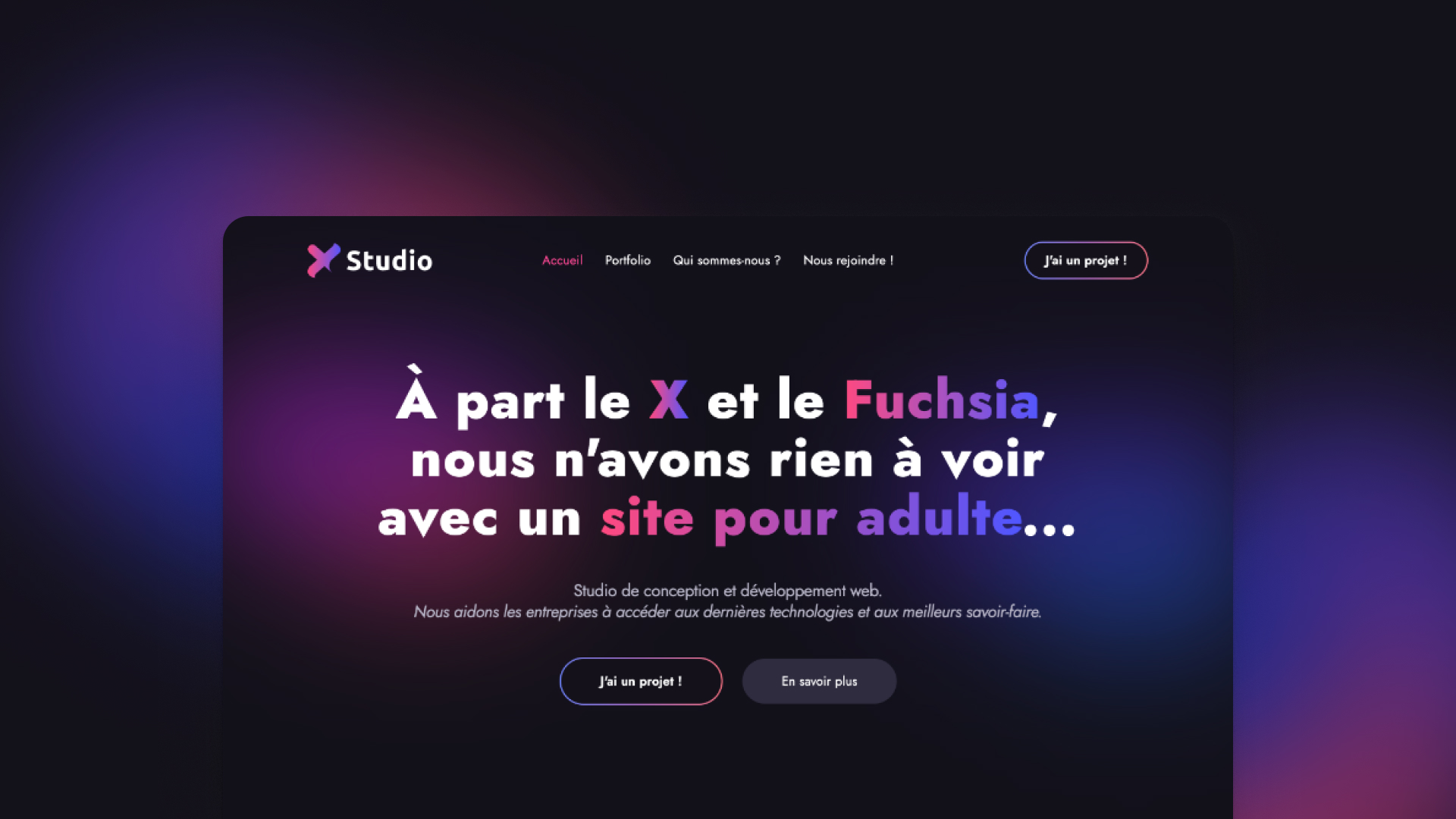 Site vitrine agence de design et développement web/mobile
