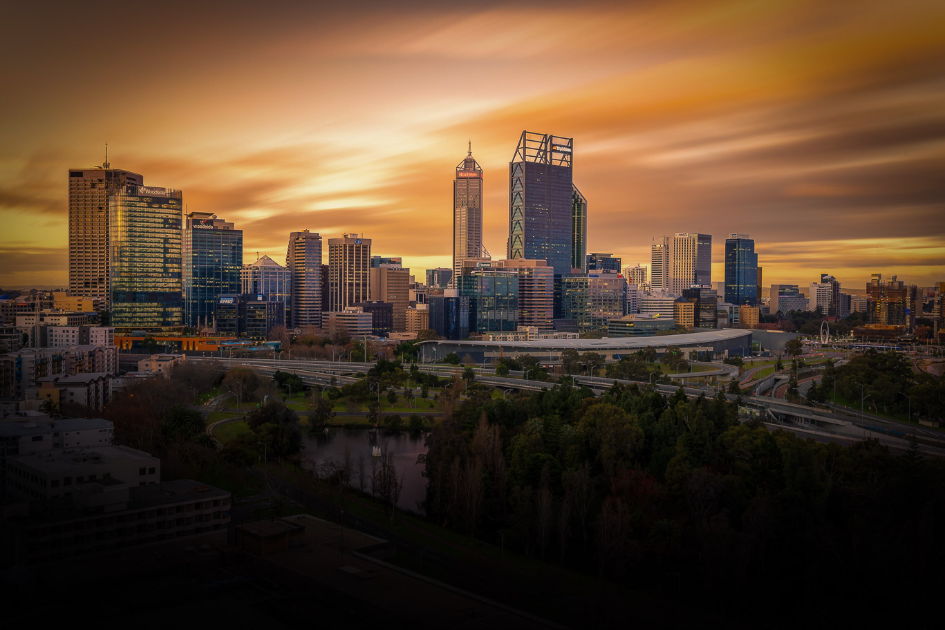 Perth City at sunset